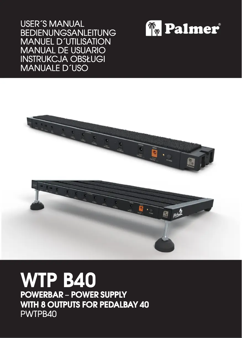 Page 1 of the manual User Manual Palmer WTP B40