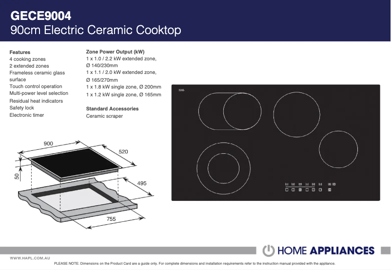 Page 1 of the manual Technical Sheet Baumatic GECE9004