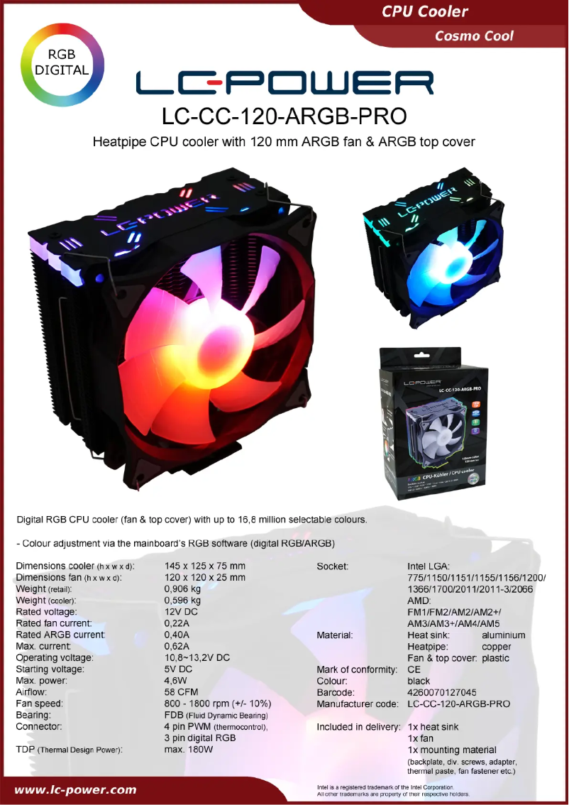 Page 1 of the manual User Manual LC-Power LC-CC-120-ARGB-PRO