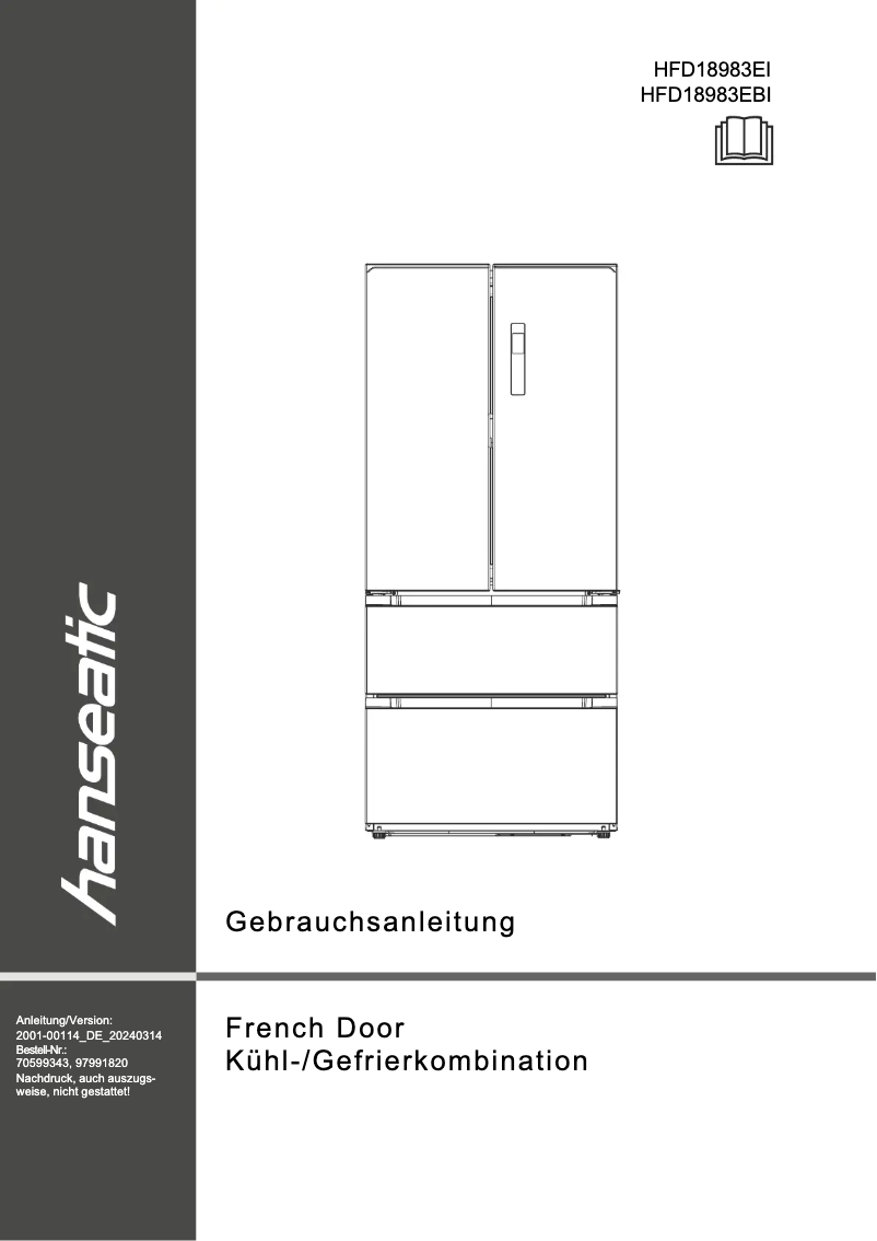 Page 1 of the manual User Manual Hanseatic HFD18983EBI
