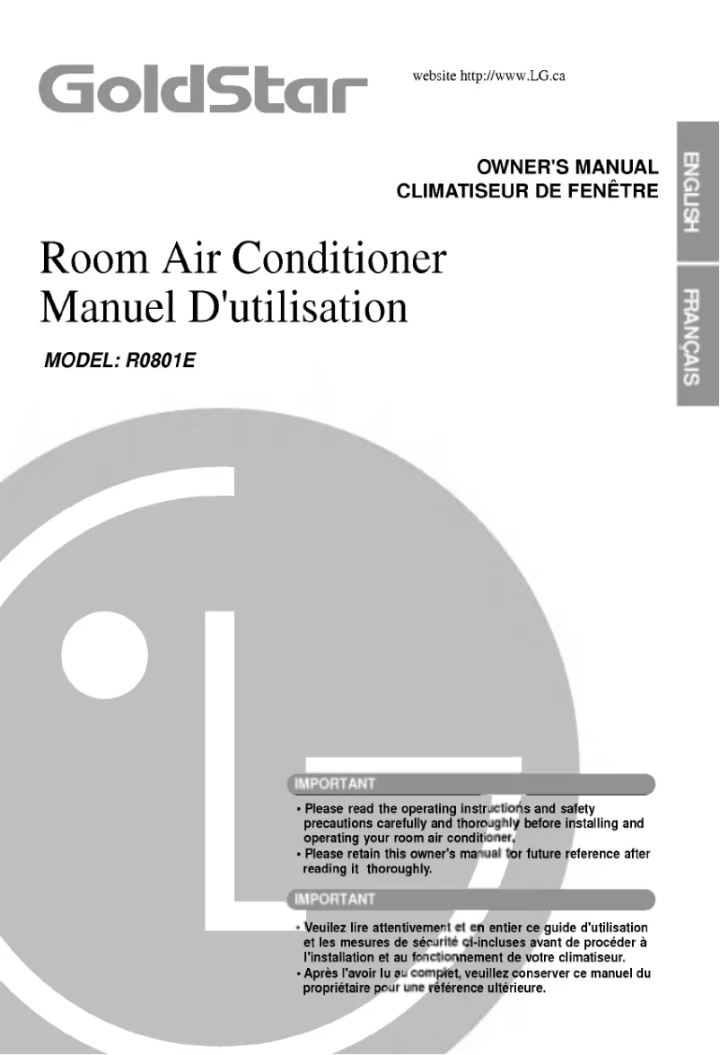 First page image of the manual for TWC081ULMK4