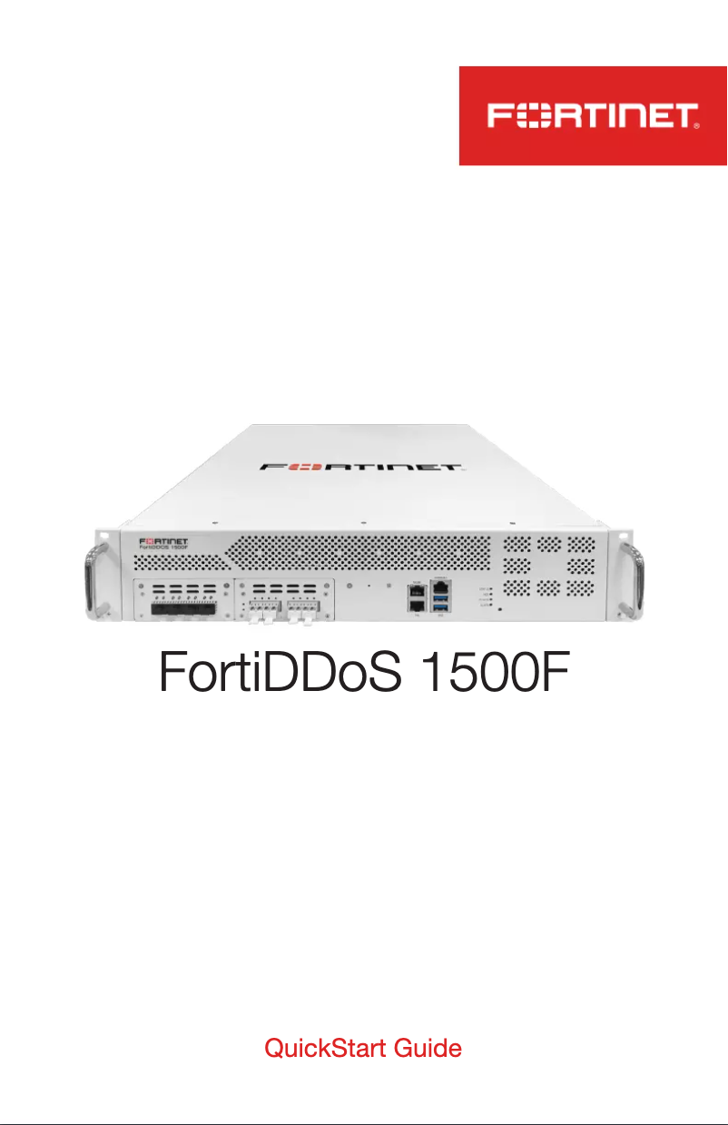 Page 1 de la notice Manuel utilisateur Fortinet FortiDDoS 1500F