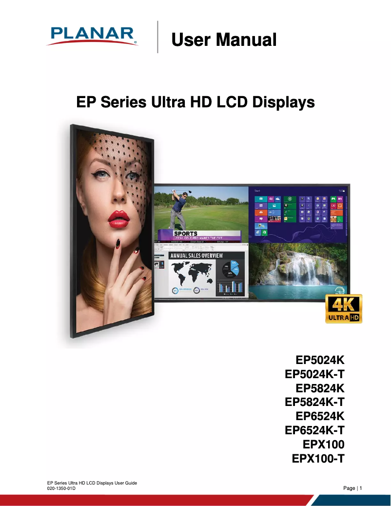 First page image of the manual for EPX100-T