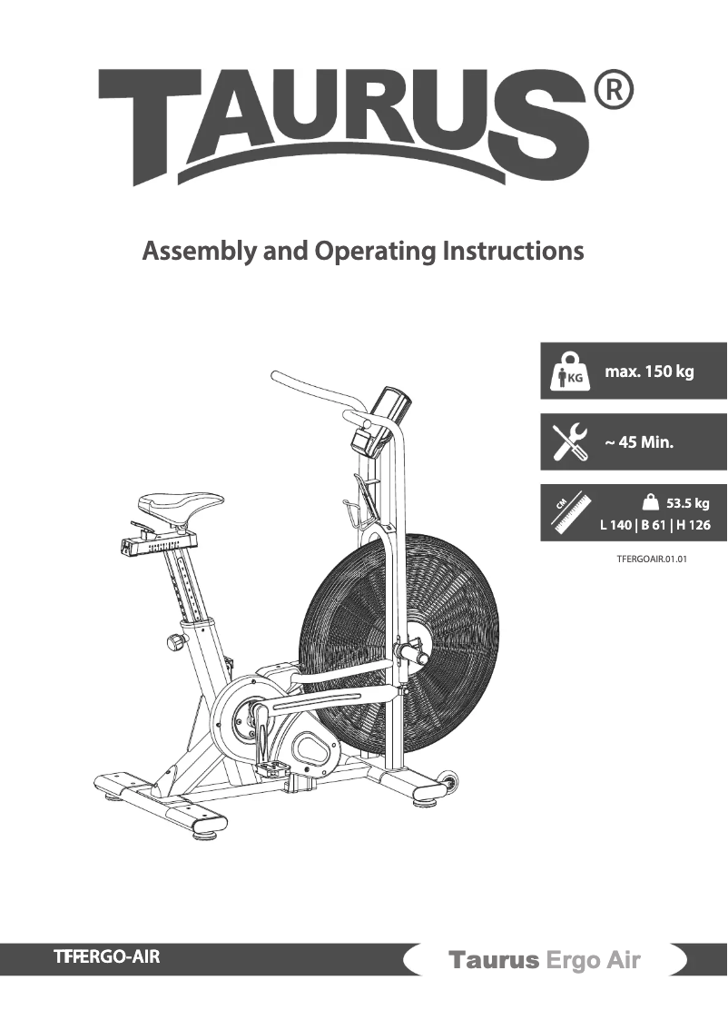 Page 1 of the manual User Manual Taurus Ergo Air