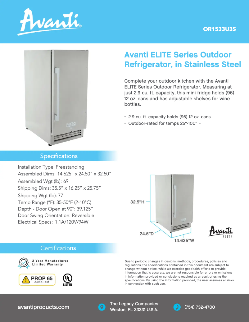 First page image of the manual for OR1533U3S