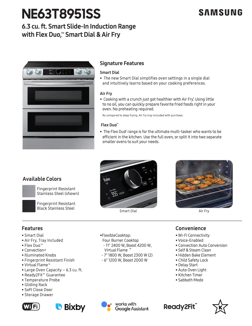 First page image of the manual for NE63T8951SS