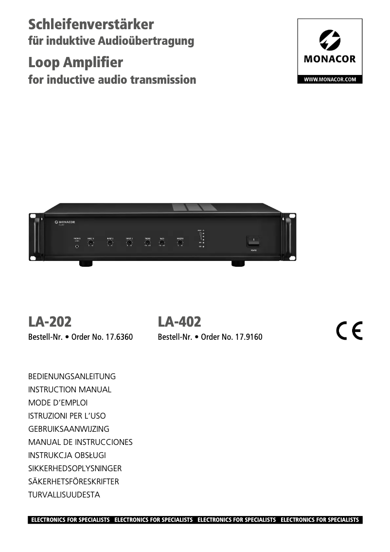 First page image of the manual for LA-402