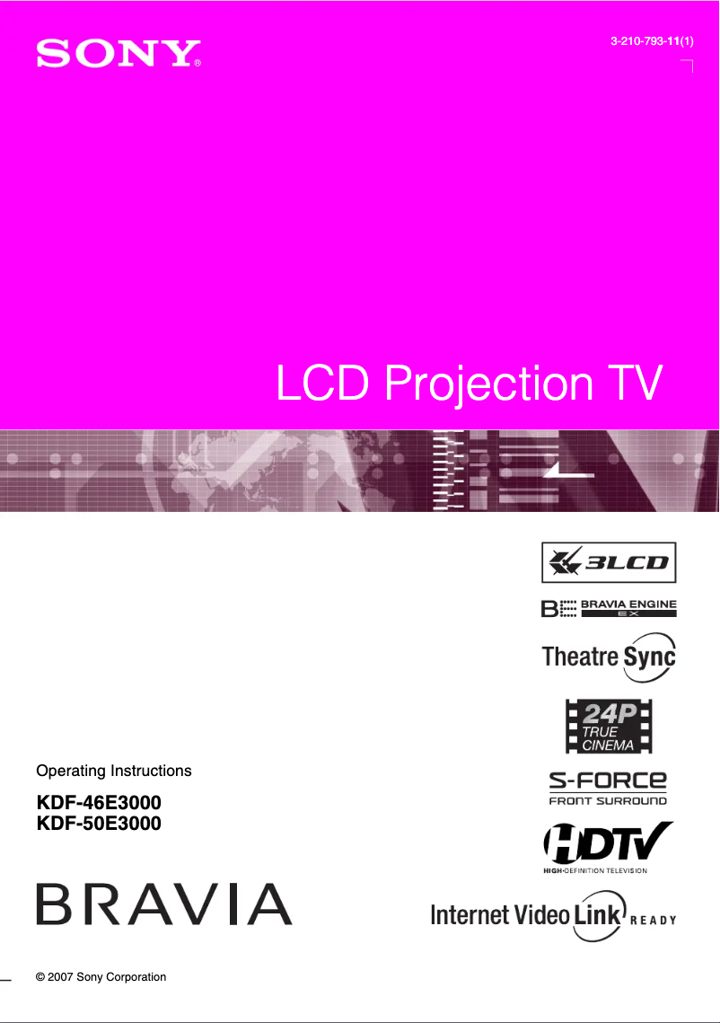 Page 1 of the manual User Manual Sony KDF-46E3000