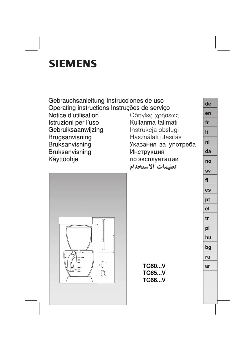Page 1 of the manual User Manual Siemens TC602032