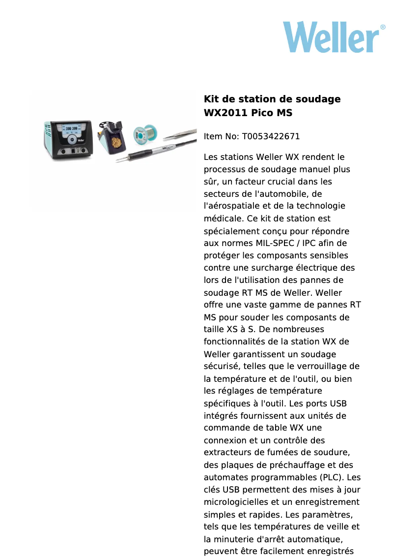 First page image of the manual for WX2011 PICO MS