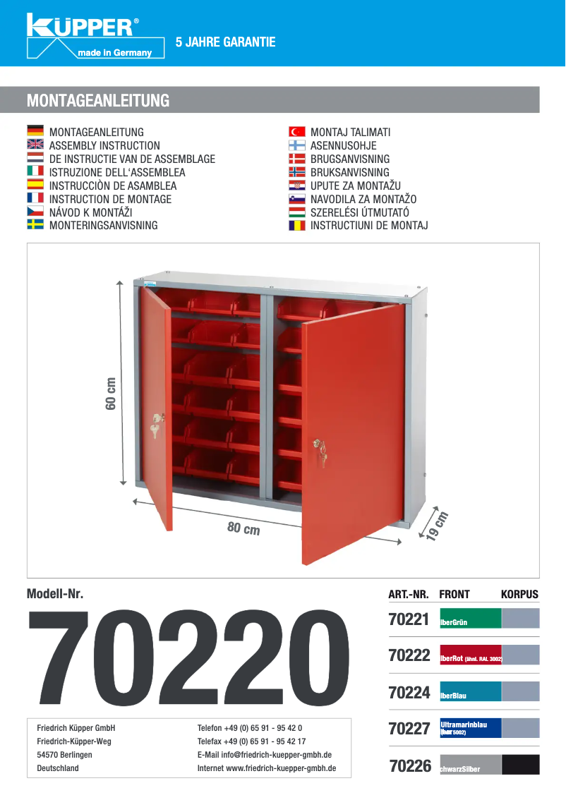 First page image of the manual for 70227