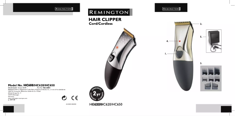 First page image of the manual for HC650