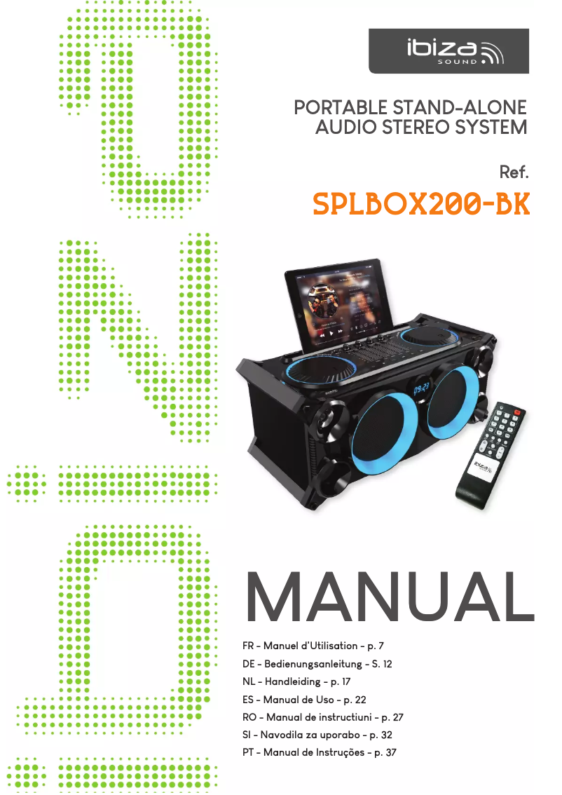 Page 1 of the manual User Manual Ibiza Sound SPLBOX200