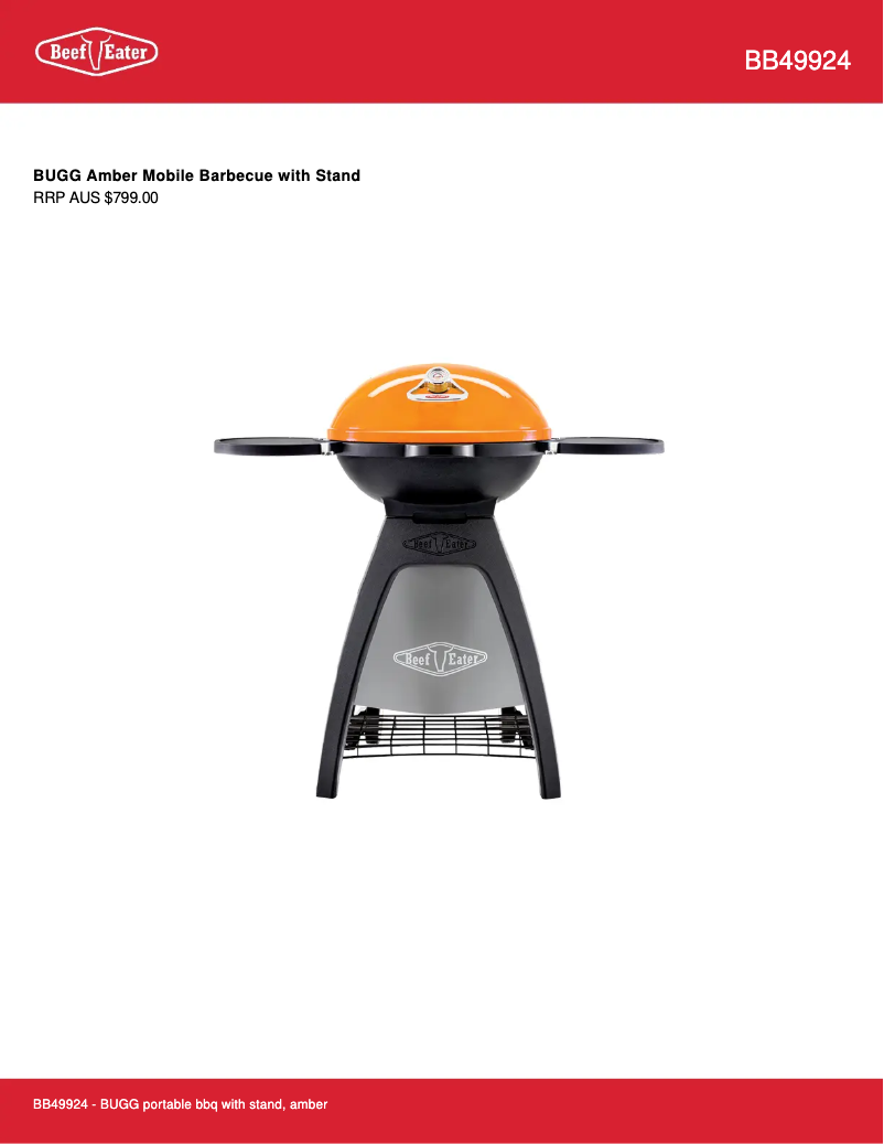 Page 1 of the manual Technical Sheet BeefEater Bugg BB49924