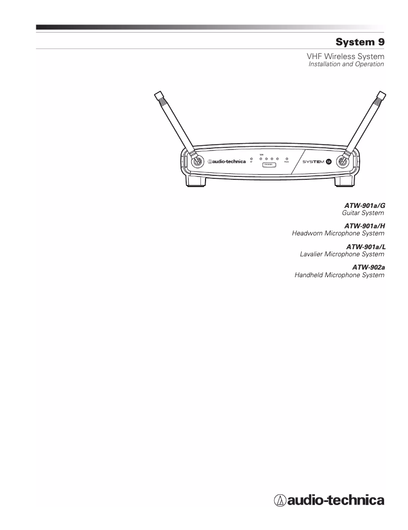 Page 1 of the manual User Manual Audio-Technica ATW-T902a