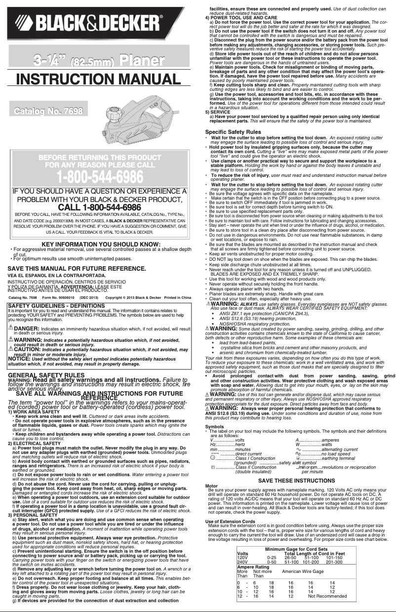 First page image of the manual for 7698