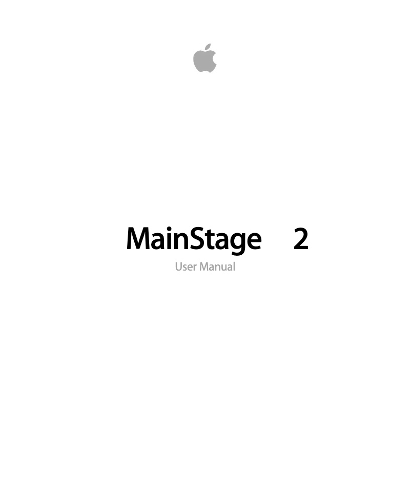 Page 1 of the manual User Manual Apple MainStage 2