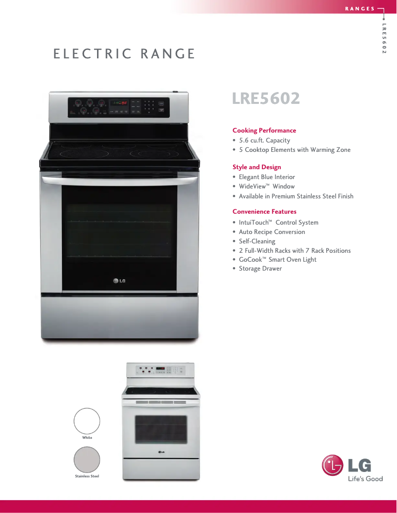 First page image of the manual for LRE5602SS