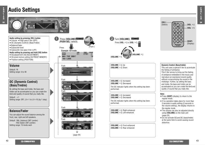 First page image of the manual for CQ-C9700U