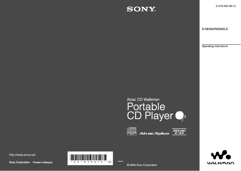 Page 1 of the manual User Manual Sony D-NE820LS