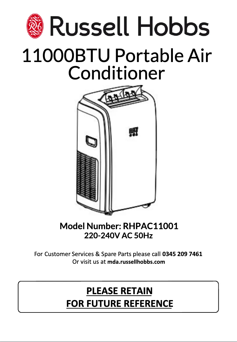 First page image of the manual for RHPAC11001