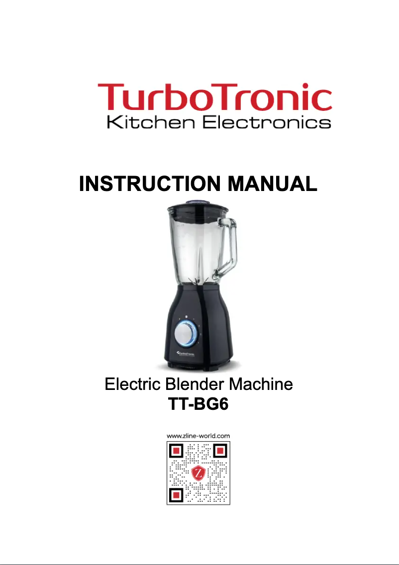 Page 1 of the manual User Manual TurboTronic TT-BG6