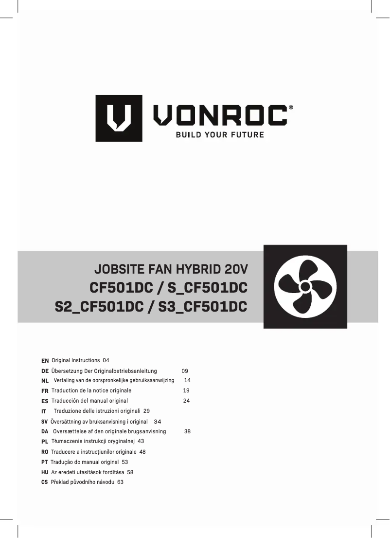 First page image of the manual for S_CF501DC