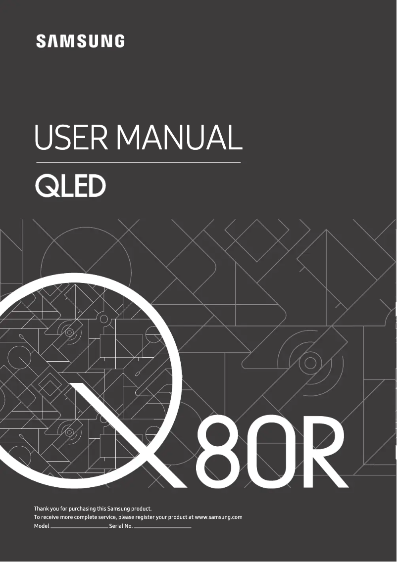 First page image of the manual for QE65Q80RAT