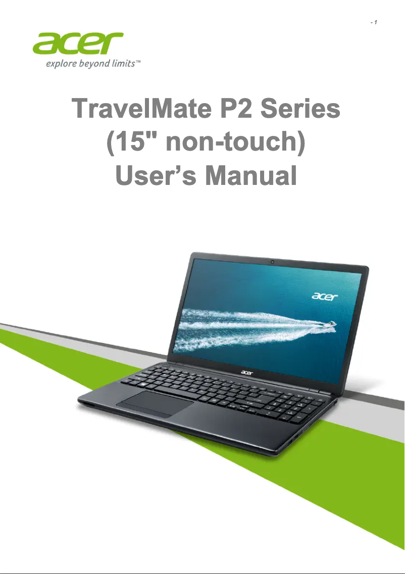 First page image of the manual for TravelMate TMP257