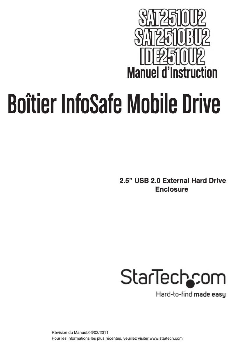 First page image of the manual for SAT2510U2