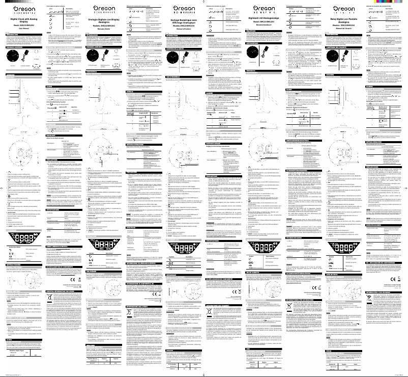 Page 1 of the manual User Manual Oregon Scientific RM120