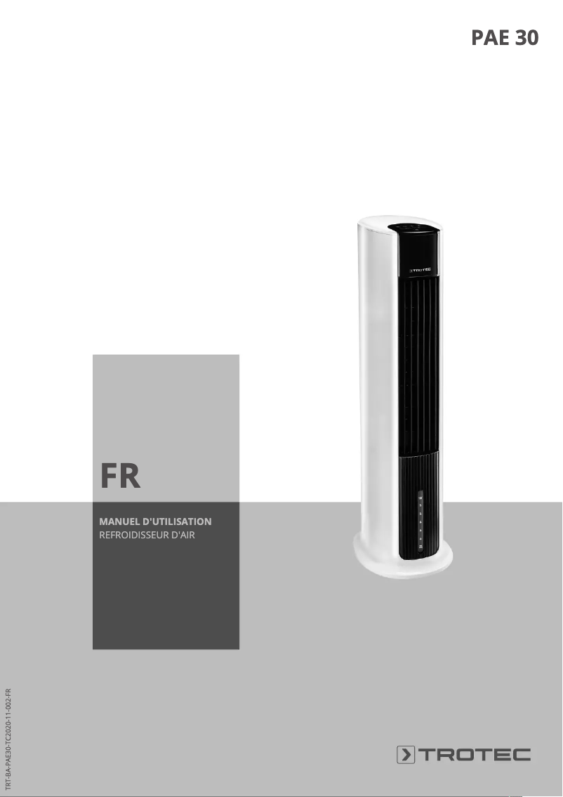 Page 1 of the manual User Manual Trotec PAE 30