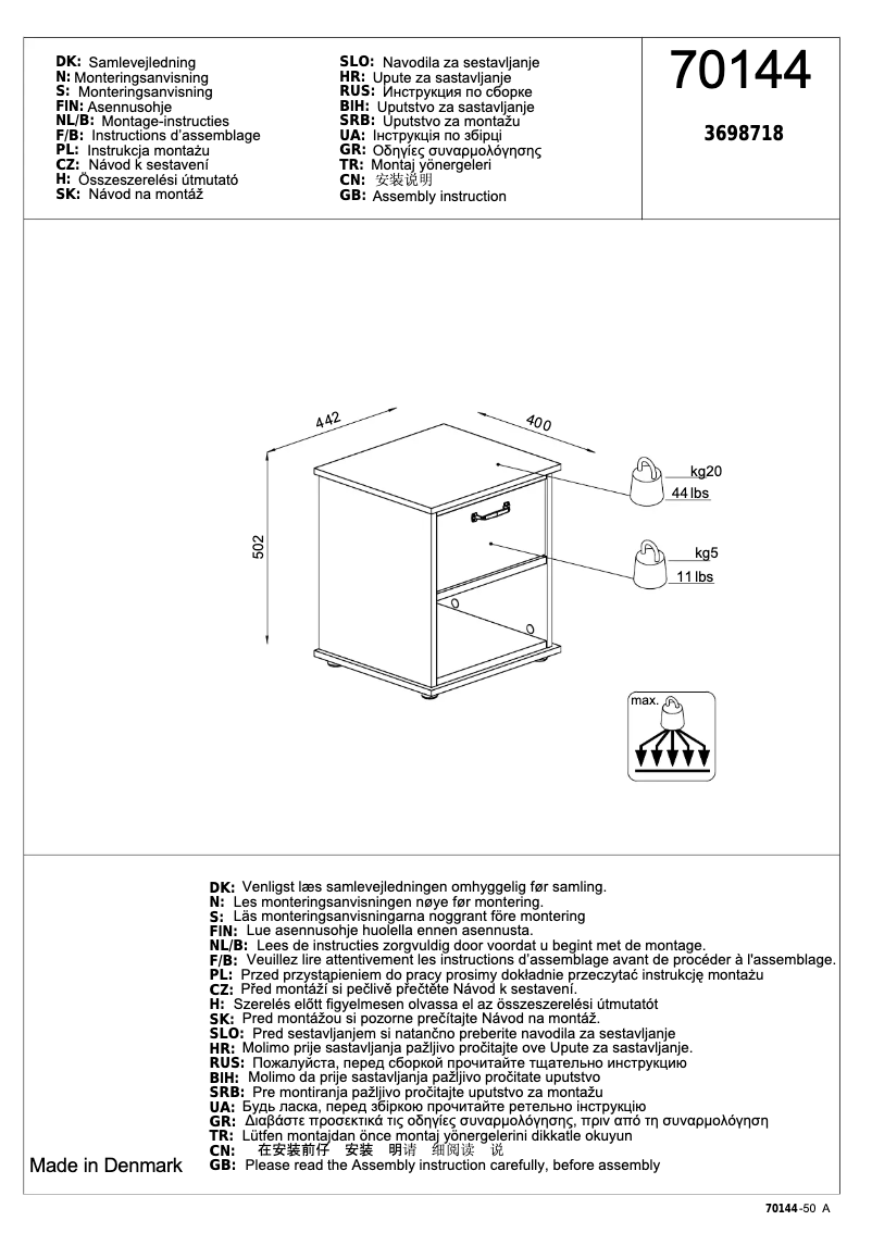 Page 1 of the manual User Manual JYSK RAVNHOLT