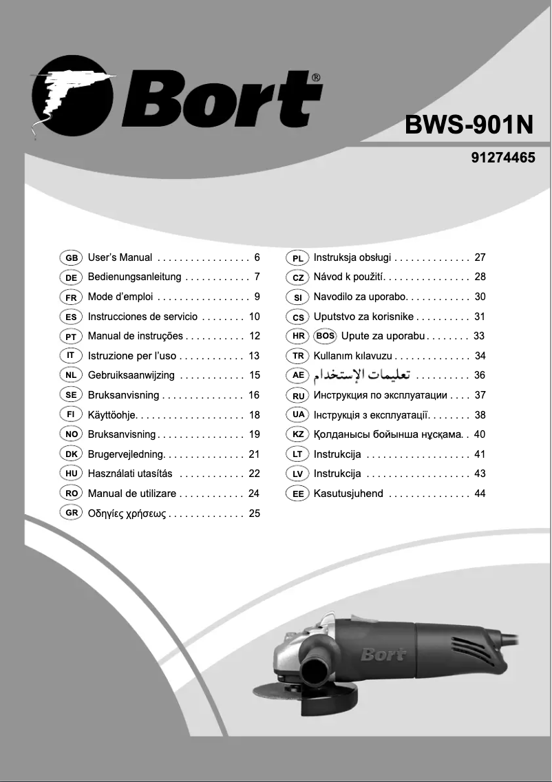 Page 1 of the manual User Manual Bort BWS-901N