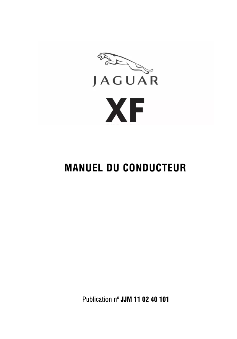 Page 1 of the manual User Manual Jaguar XF (2008)