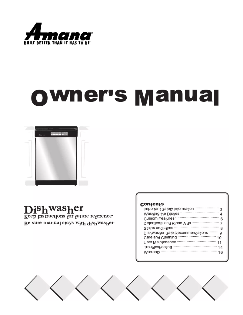 First page image of the manual for ADW850EAW