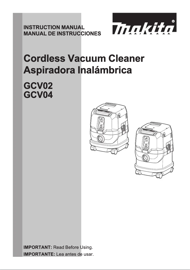 Page 1 of the manual User Manual Makita GCV04