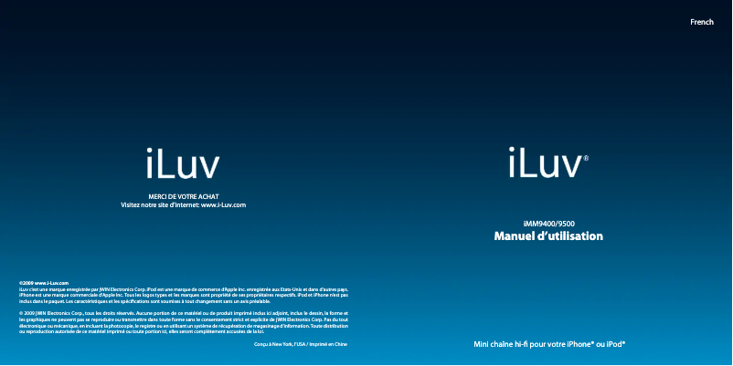 Page 1 of the manual User Manual iLuv IMM9500