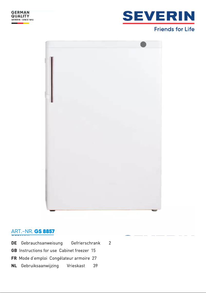 First page image of the manual for GS 8857