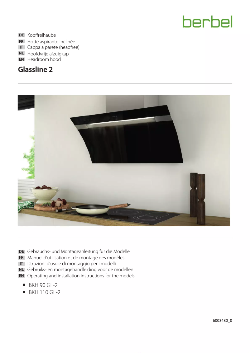 First page image of the manual for BKH 90 GL