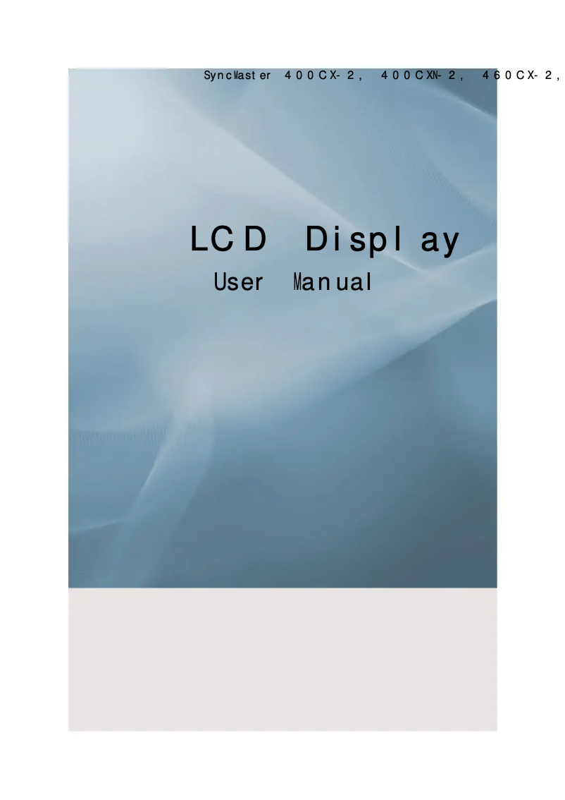 First page image of the manual for SyncMaster 400CXN-2