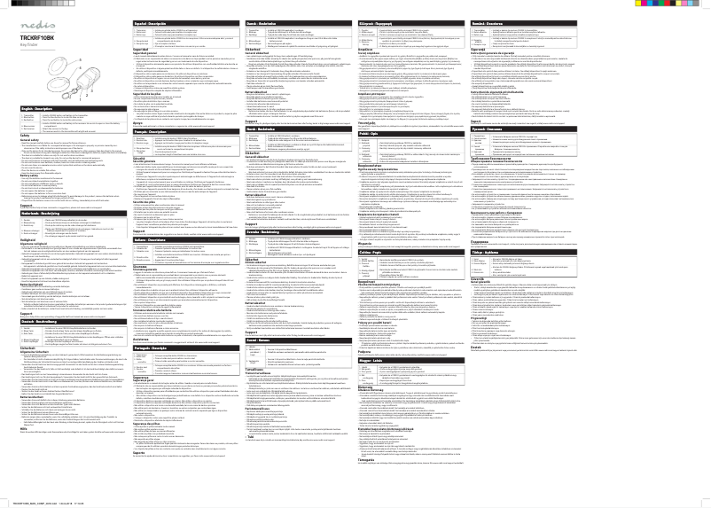 First page image of the manual for TRCKRF10BK