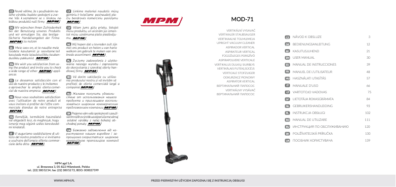 Page 1 of the manual User Manual MPM MOD-71