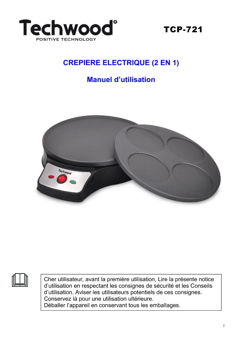 Page 1 of the manual User Manual Techwood TCP-721