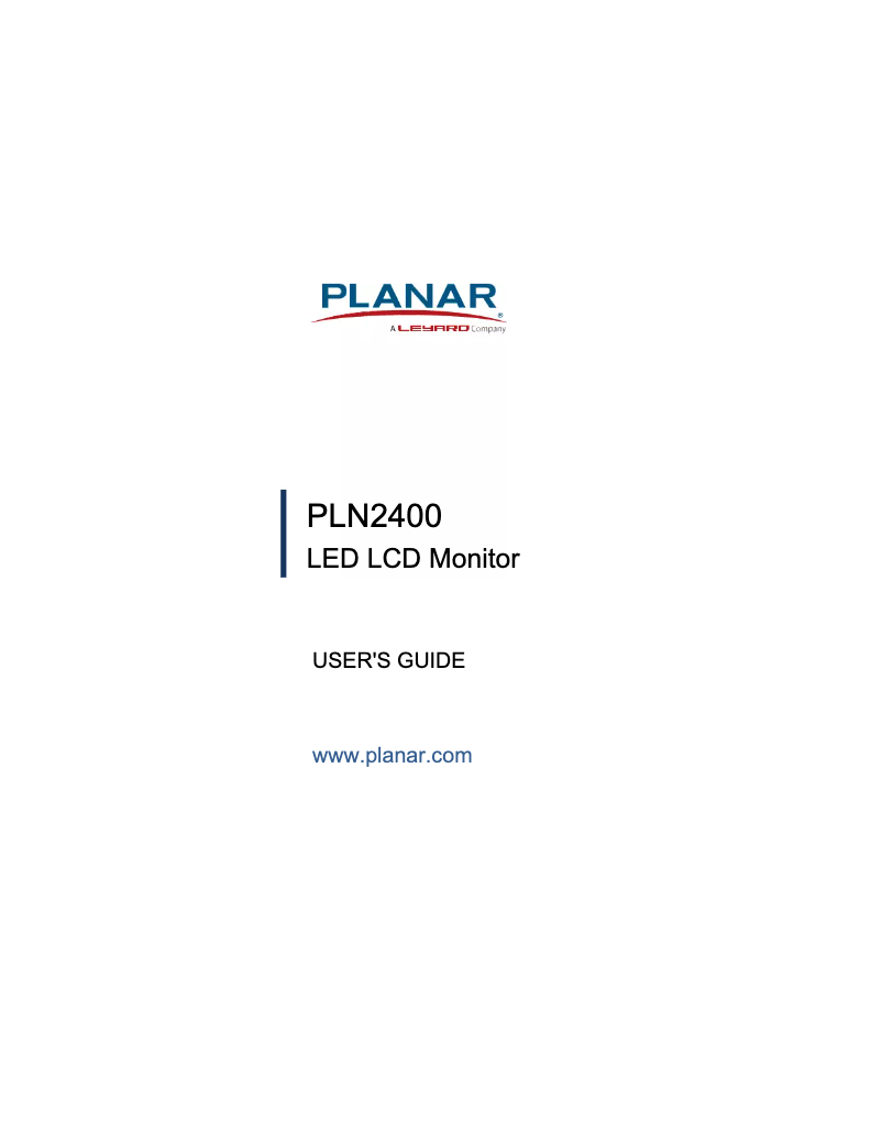 First page image of the manual for PLN2400