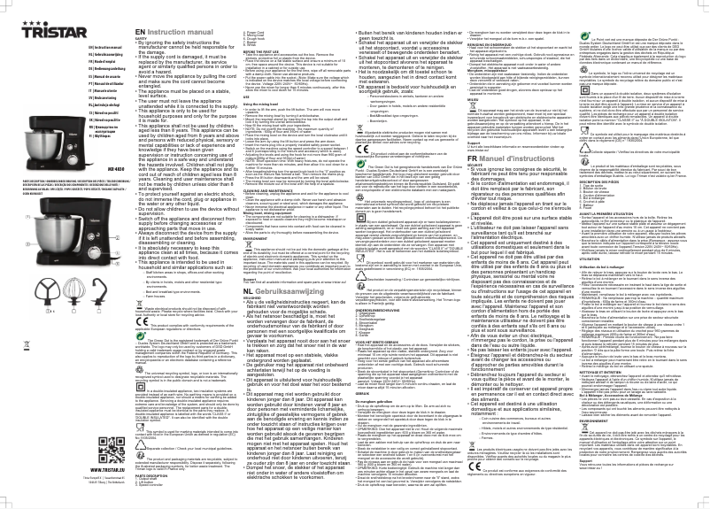 Page 1 of the manual User Manual TriStar MX-4830