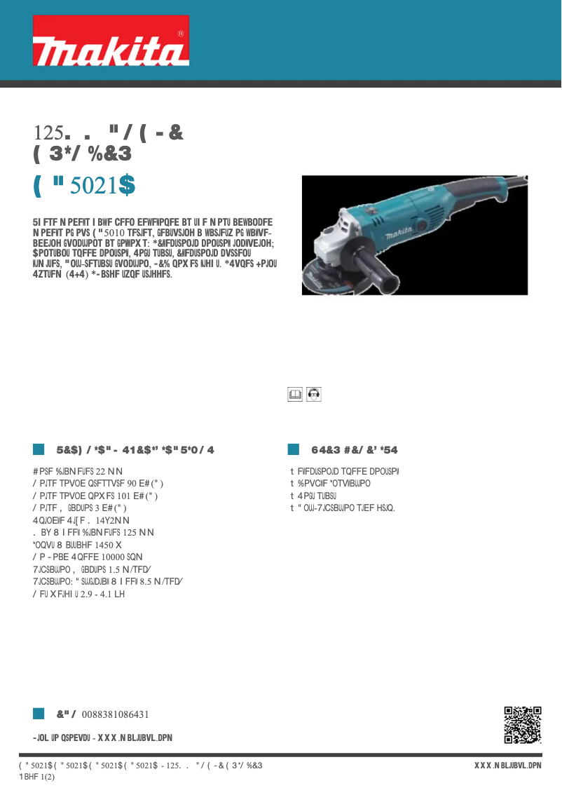 First page image of the manual for GA5021C