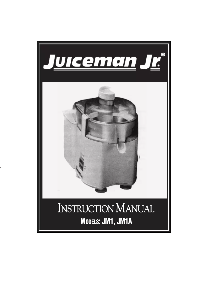 Page 1 of the manual User Manual Juiceman JM1