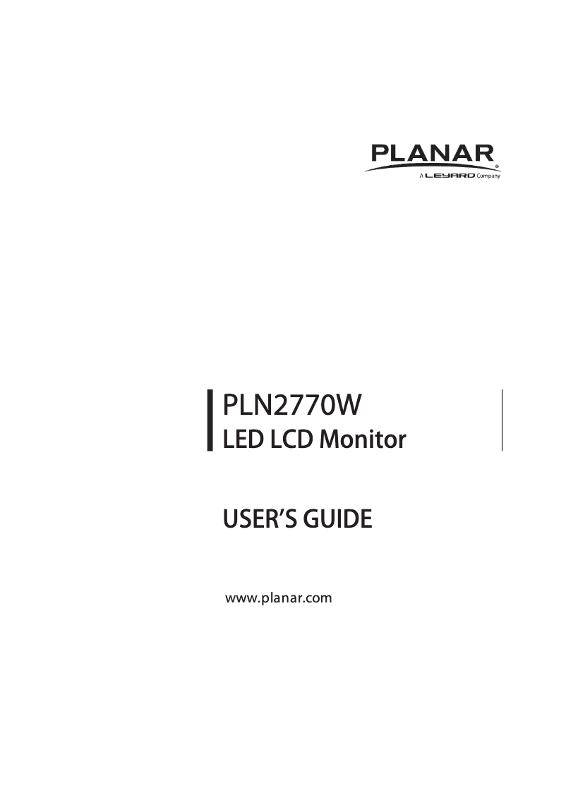 First page image of the manual for PLN22770W