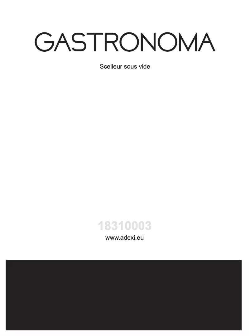 Page 1 of the manual User Manual Gastronoma 18310003